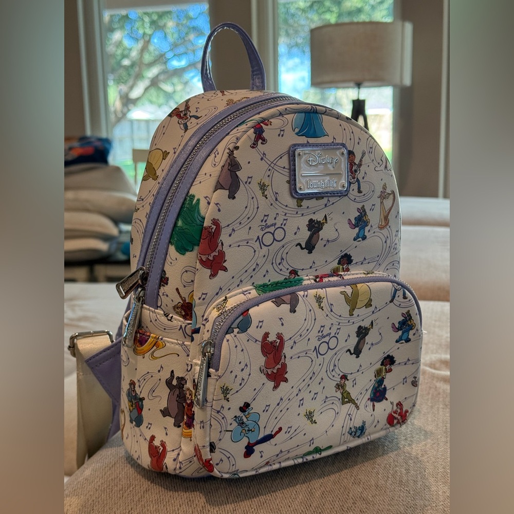 Loungefly Disney 100 Years of Wonder & Music Backpack NWOT - Picture 4 of 17